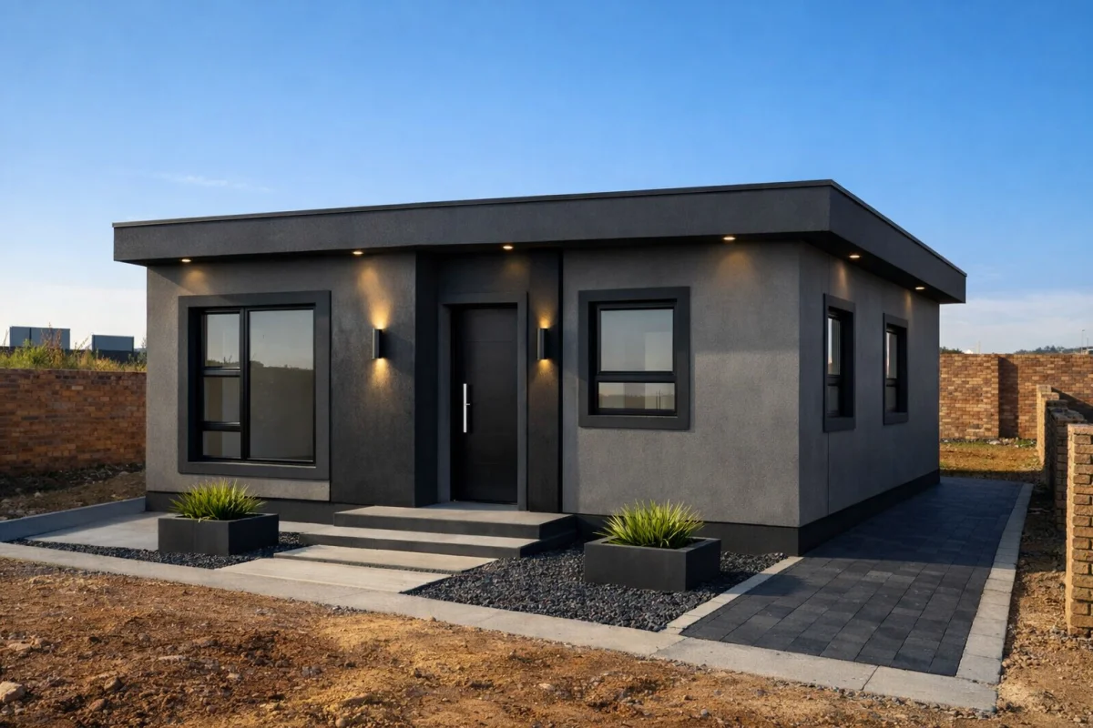 Modular housing unit built by Mahlangu Housing Solutions